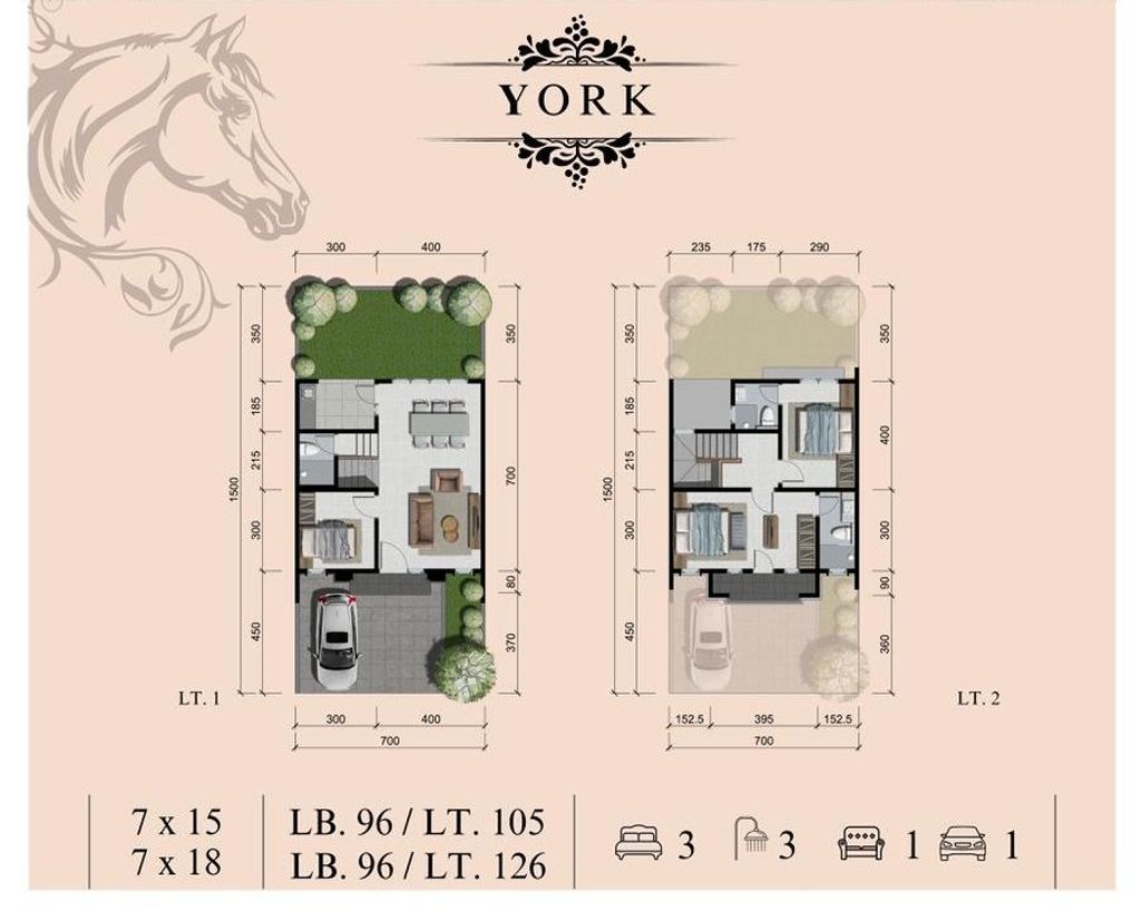 foto denah rumah tipe YORK MD5/21 perumahan CITRALAND KAIRAGI MANADO