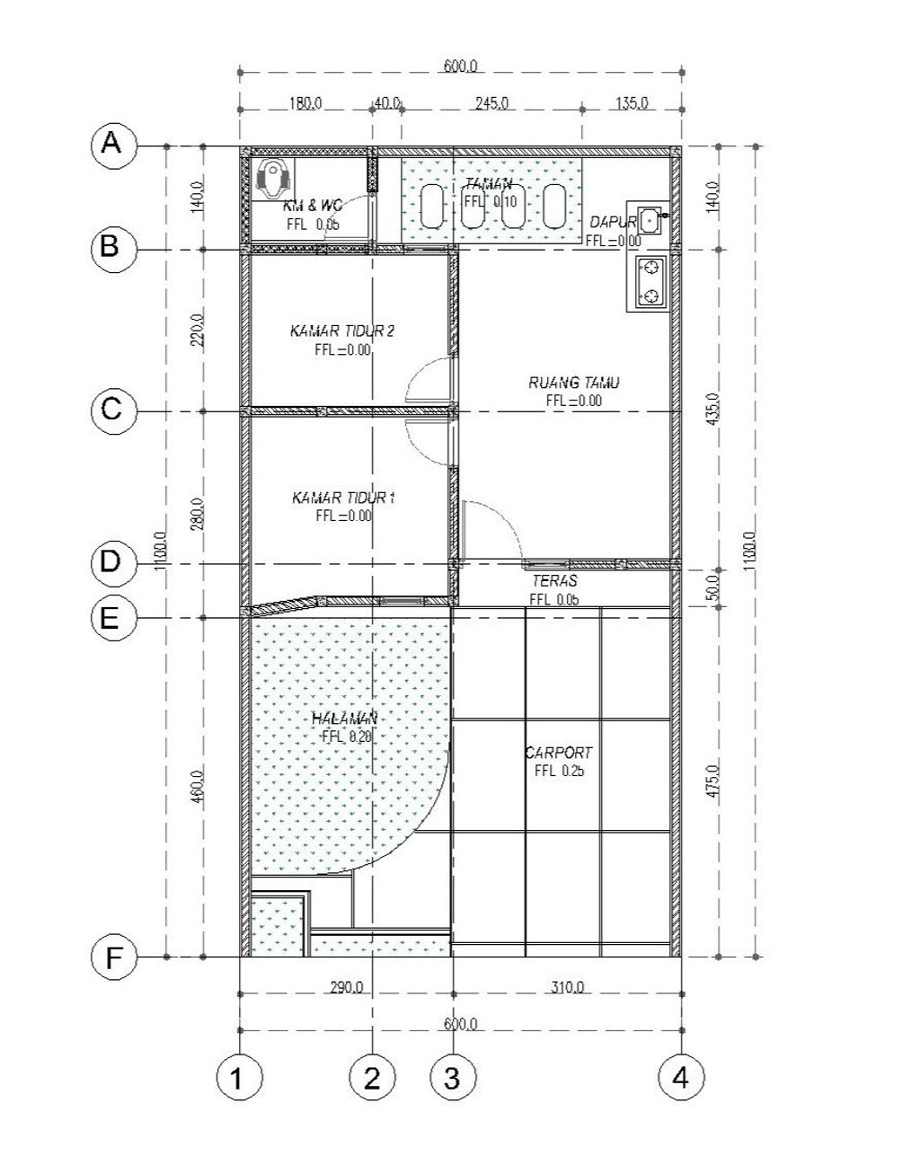 foto denah rumah tipe 36/66 perumahan PESONA PERSADA GRATI