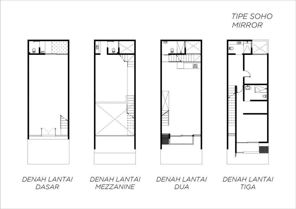 foto denah rumah tipe 3 Lantai SOHO 16 perumahan Lynn Parc Residence