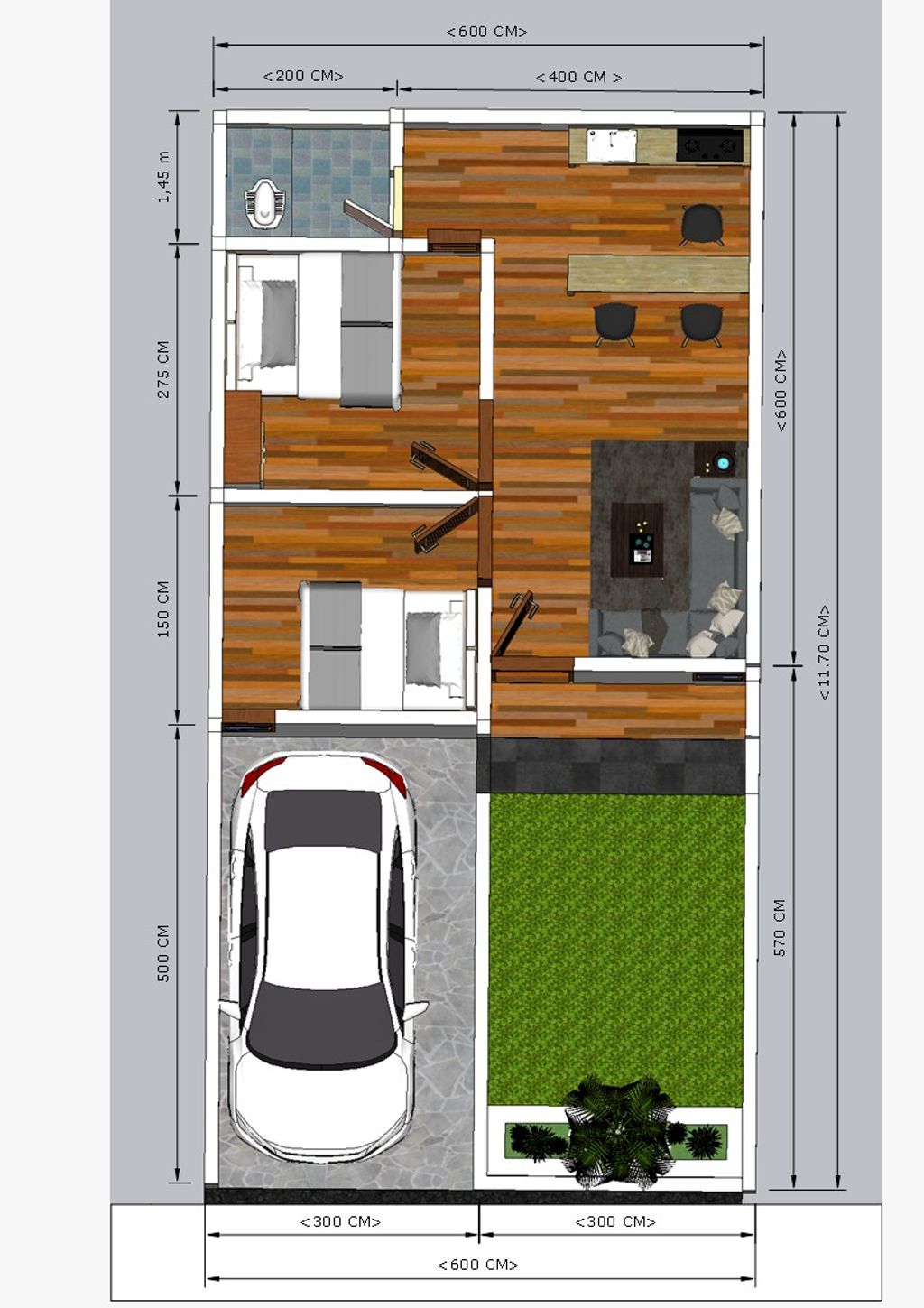 foto denah rumah tipe 36/72 perumahan KOTA BARU PARIGI TAHAP 2