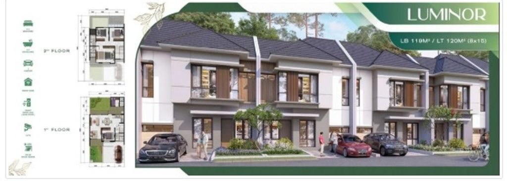 foto tampak rumah tipe LUMINOR IRR - SUDUT perumahan CITRA RAYA -CLUSTER LAUSANNE PARK