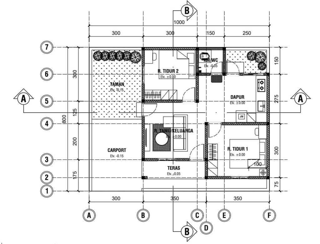 foto denah rumah tipe CEMARA perumahan Delima Village