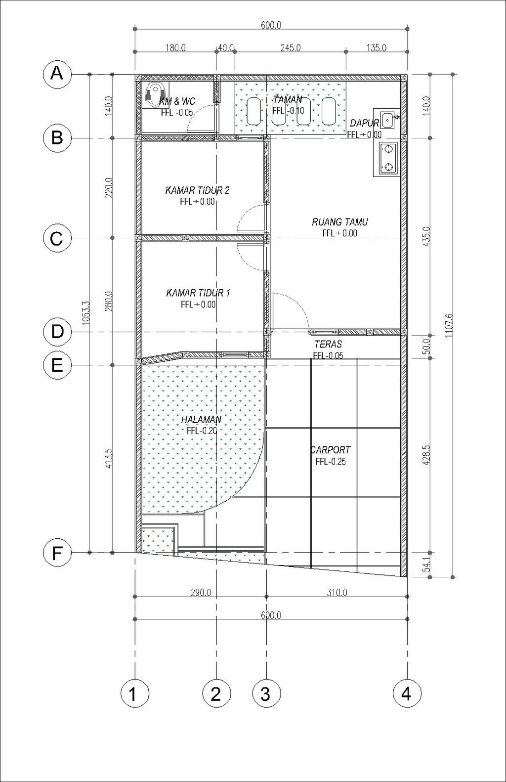 foto denah rumah tipe 36/64,8 perumahan PESONA PERSADA GRATI