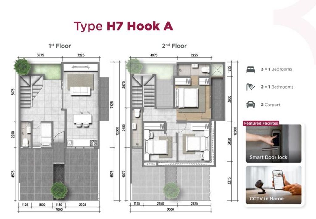 foto denah rumah tipe H7 HOOK A perumahan ASERA NISHI