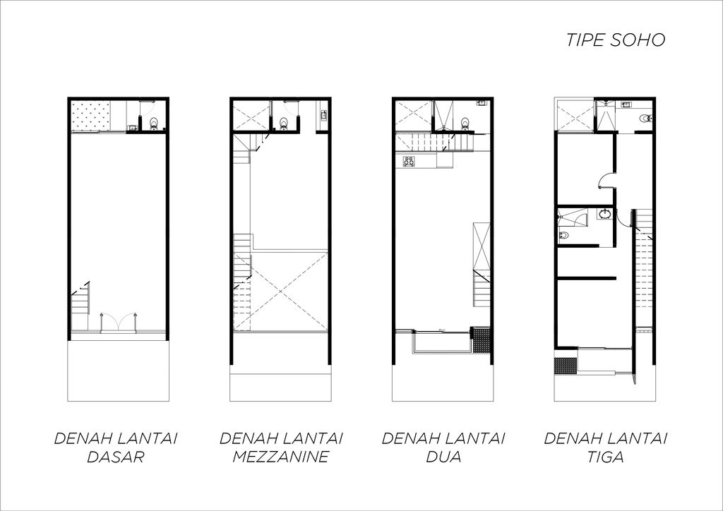 foto denah rumah tipe 3 Lantai SOHO 19 perumahan Lynn Parc Residence