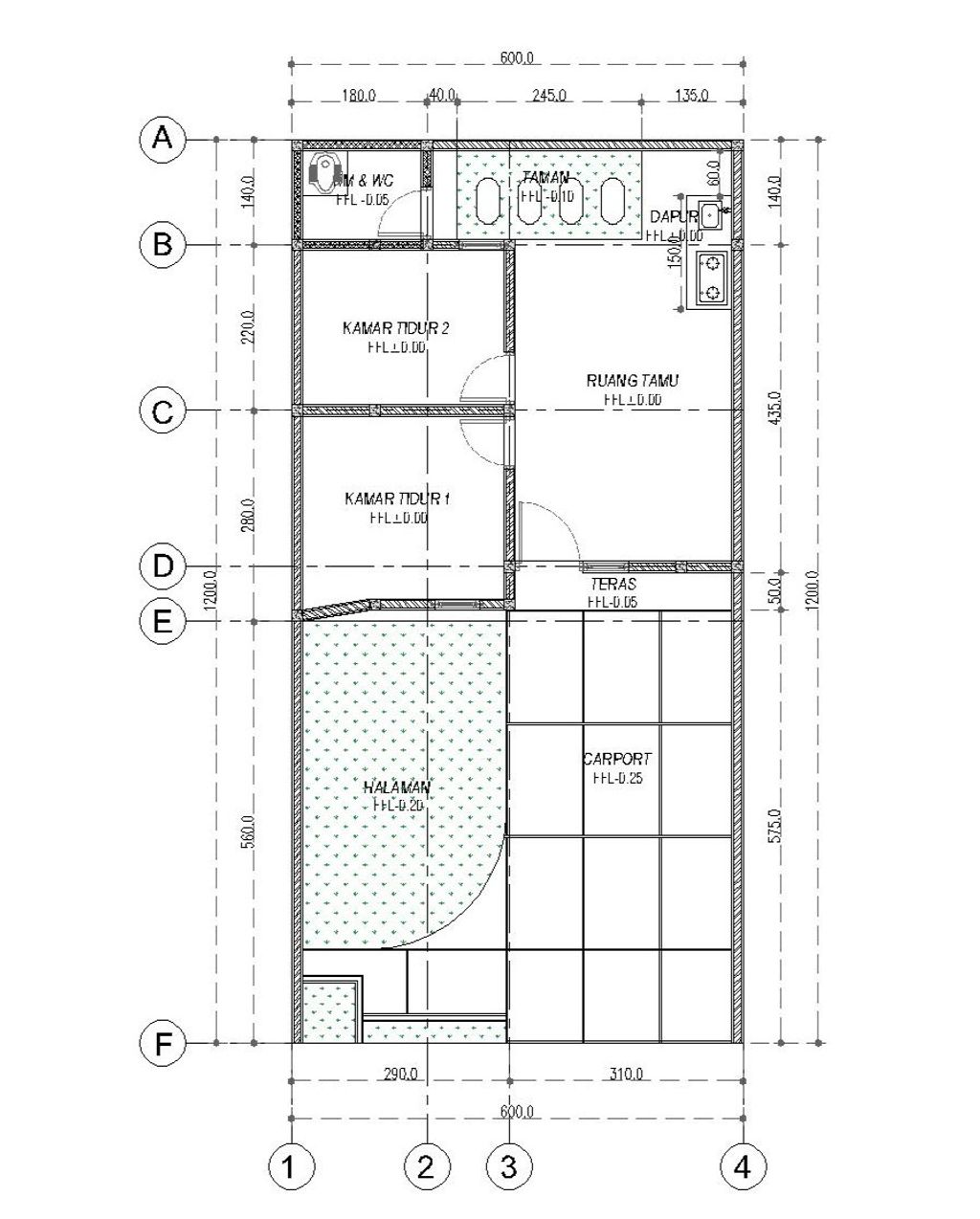 foto denah rumah tipe 36/72 perumahan PESONA PERSADA GRATI
