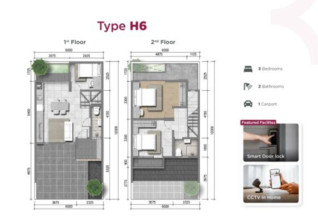 foto denah rumah tipe H6 71 72 perumahan ASERA NISHI