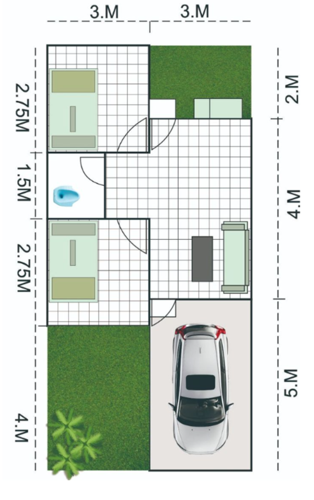 foto denah rumah tipe 36/66 2026 perumahan Griya Oteng Residence