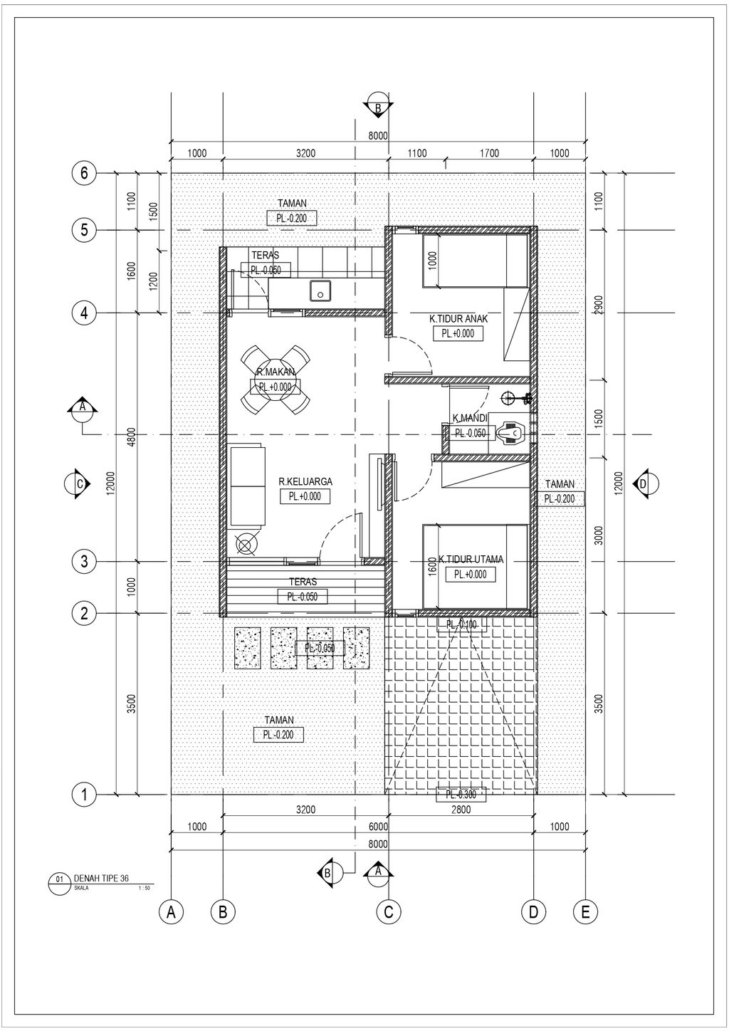 foto denah rumah tipe 36/104 perumahan AYANA RESIDENCE