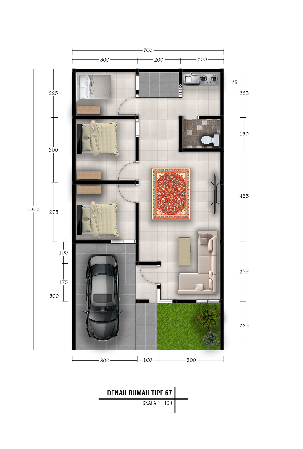 foto denah rumah tipe MAYAPADA B-08 perumahan MUTIARA AMARTA VILLAGE