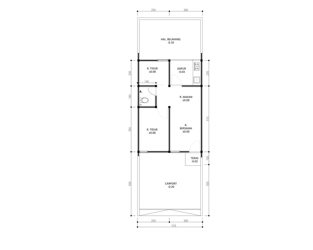 foto denah rumah tipe 36 1 Lantai Landed (425) perumahan G-Land Padalarang Valley