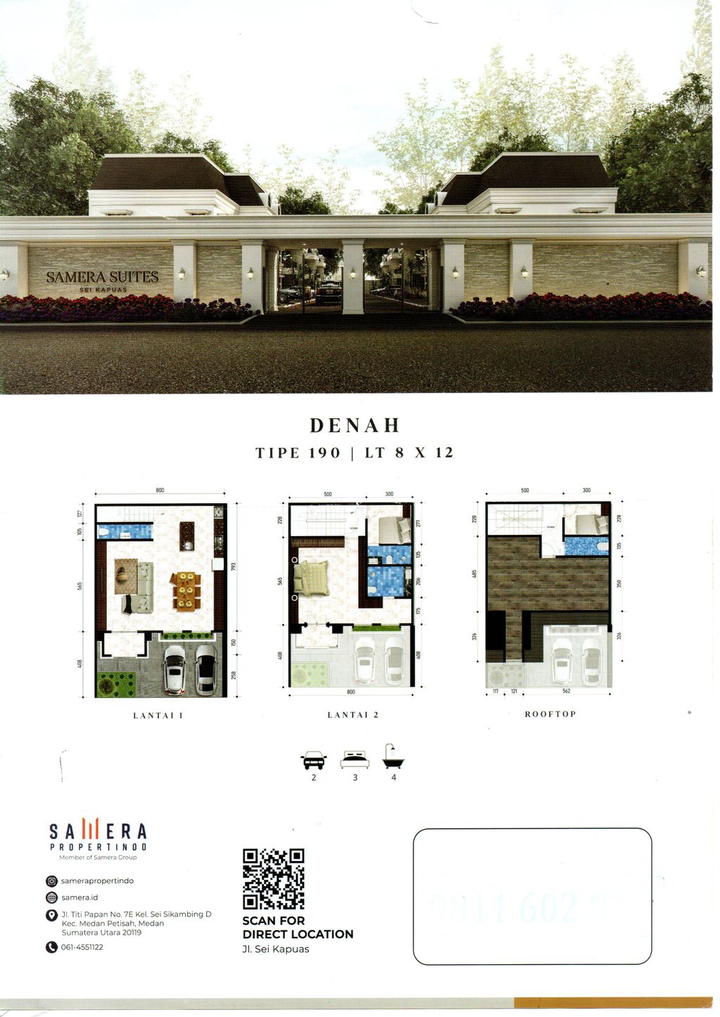 foto tampak rumah tipe 190 perumahan SAMERA SUITES