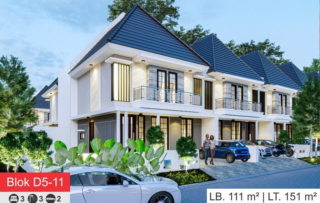 foto tampak rumah tipe AMARYLIS POJOK perumahan NATURA RESIDENCES