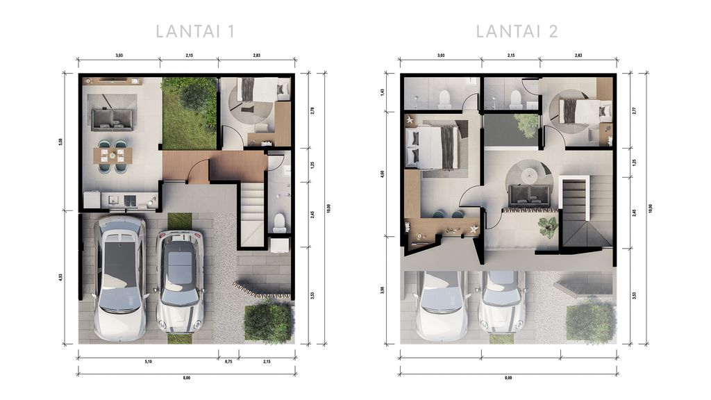 foto denah rumah tipe Dalton perumahan CITAVILLE CIBUBUR