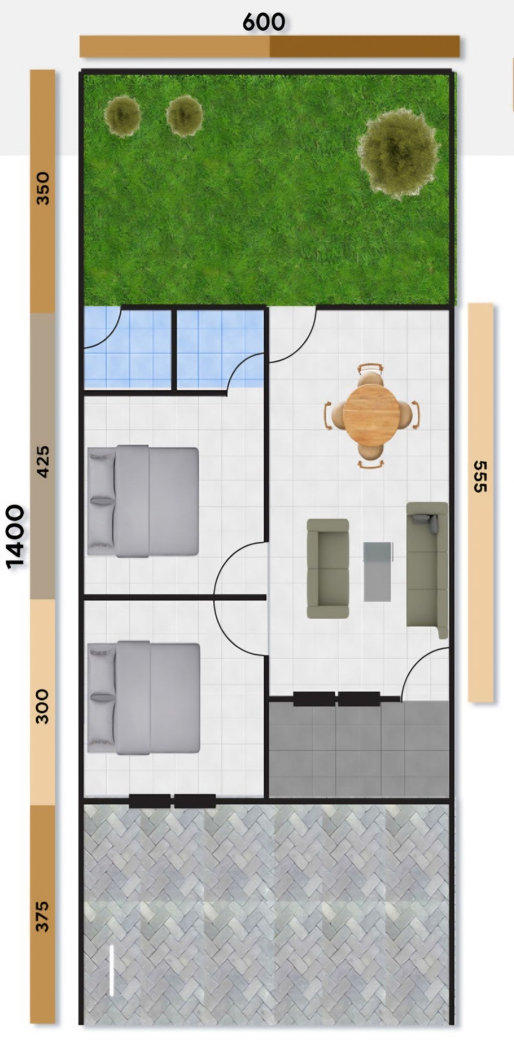 foto denah rumah tipe 36/84 perumahan GRIYA PESONA INDAH 2