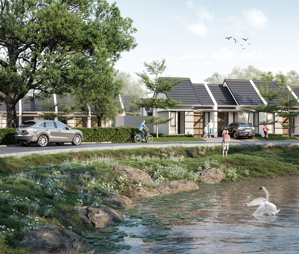 foto tampak rumah tipe FRESIA 585JT perumahan Cifest Hill