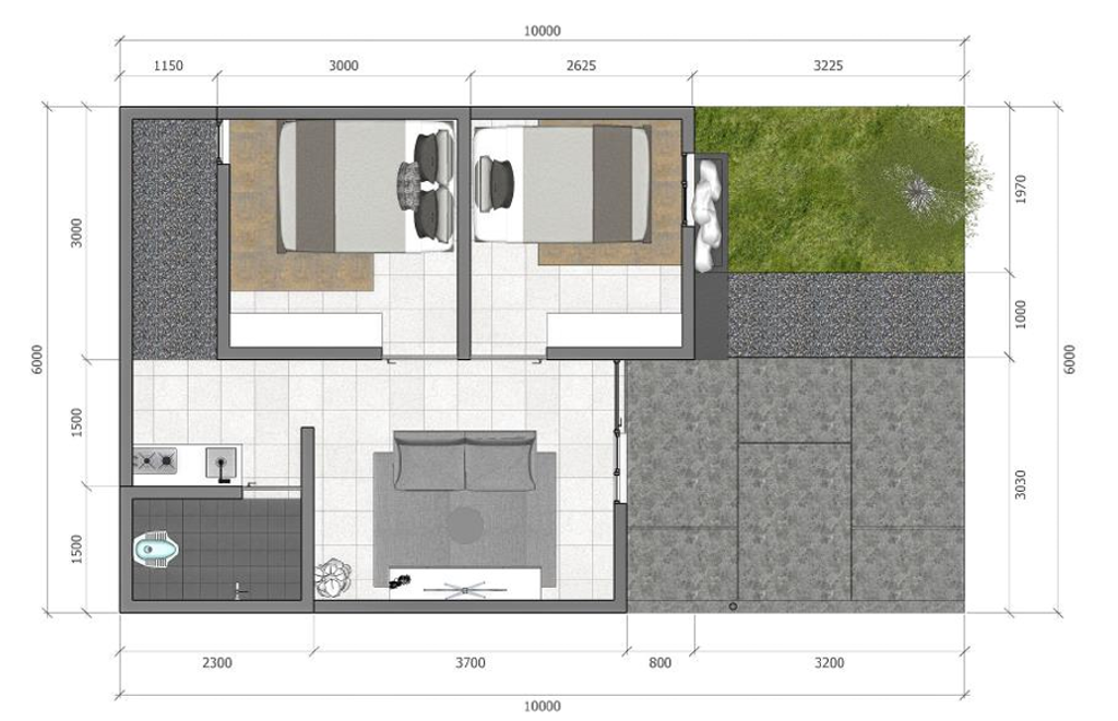 foto denah rumah tipe Blok D-Y perumahan Griya Bumi Kamuning