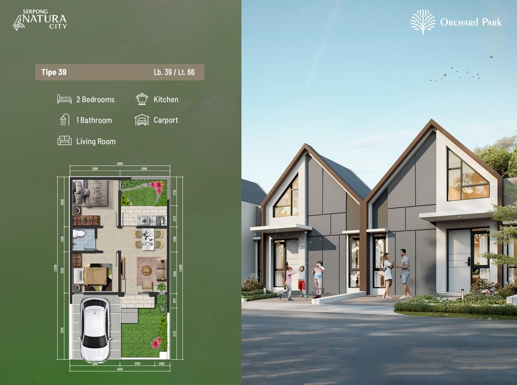 foto denah rumah tipe OR5-0021 perumahan SERPONG NATURA CITY TAHAP 2