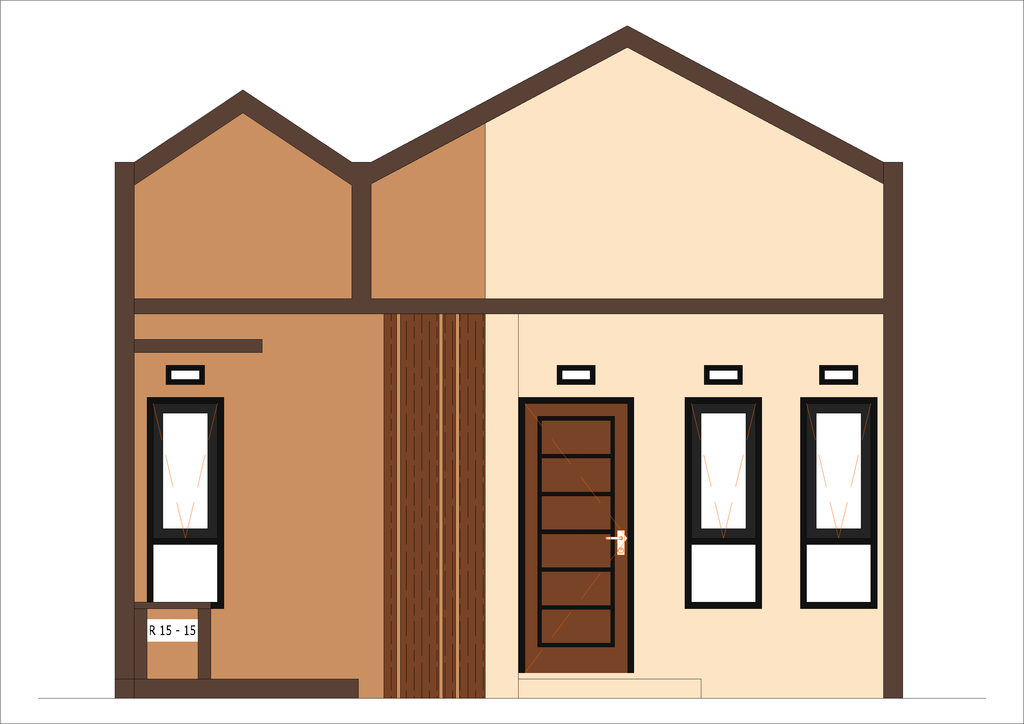 foto tampak rumah tipe R15-15 (2026) perumahan Kepuren Residence (Ranjeng)