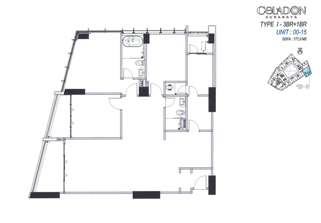 foto denah rumah tipe I perumahan Apartemen Celadon