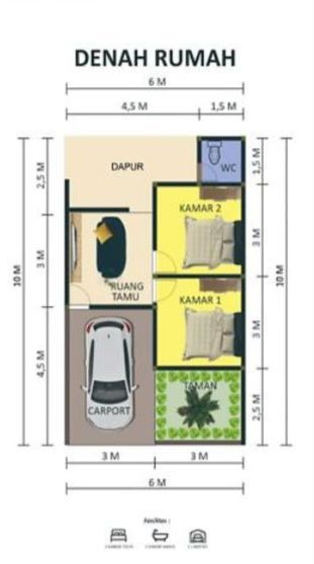 foto denah rumah tipe MSB perumahan MAHKOTA SULTAN BISMA