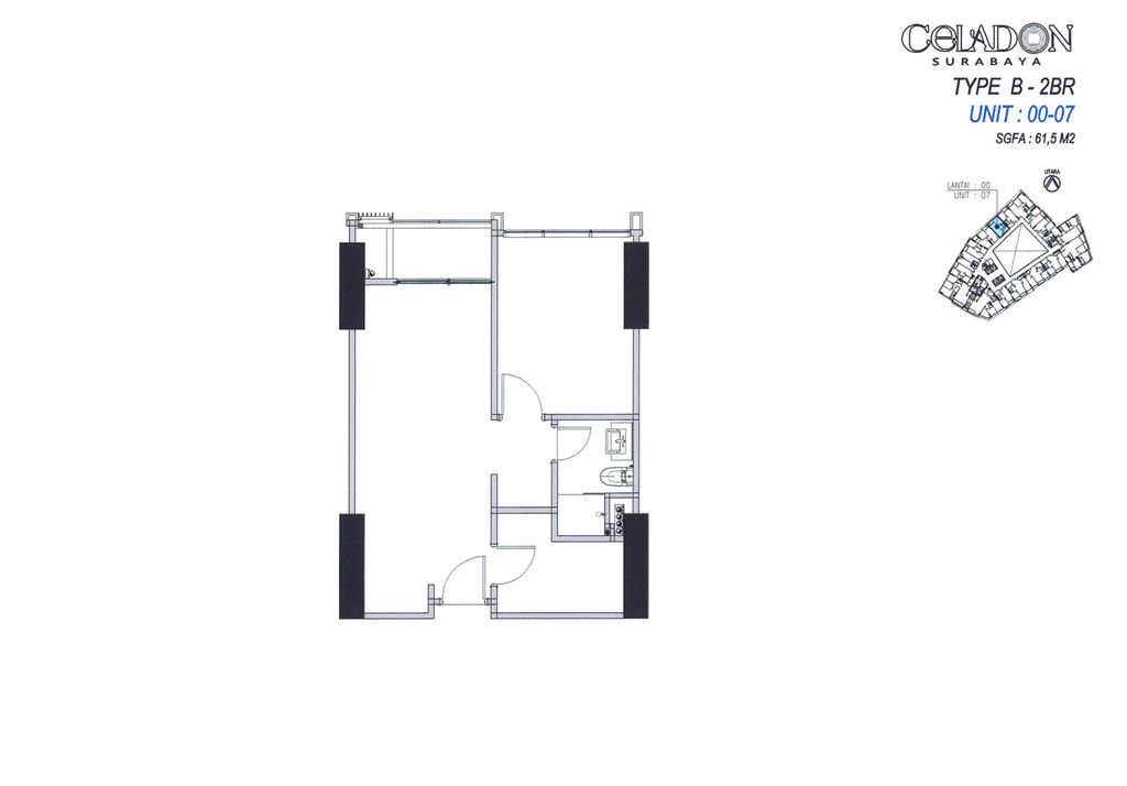 foto denah rumah tipe B perumahan Apartemen Celadon