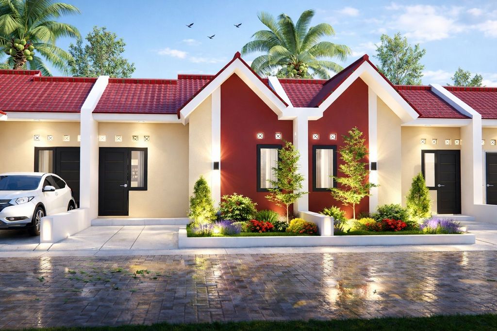 foto tampak rumah tipe MSB perumahan MAHKOTA SULTAN BISMA