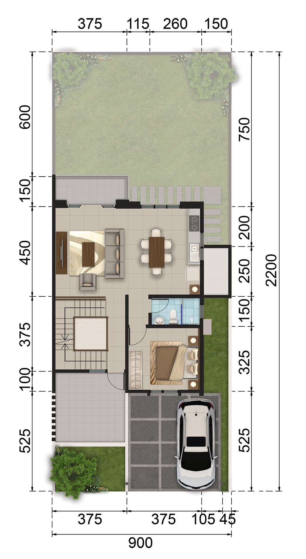 foto denah rumah tipe 196/198 perumahan Sentul Alaya