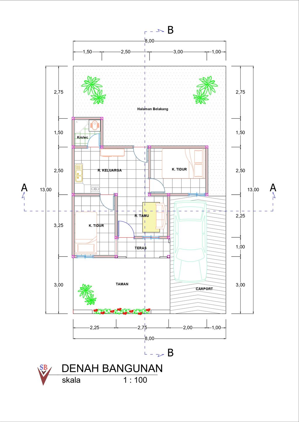 foto denah rumah tipe 36 perumahan GREEN MILENIA 1