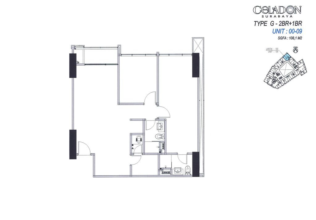 foto denah rumah tipe G perumahan Apartemen Celadon