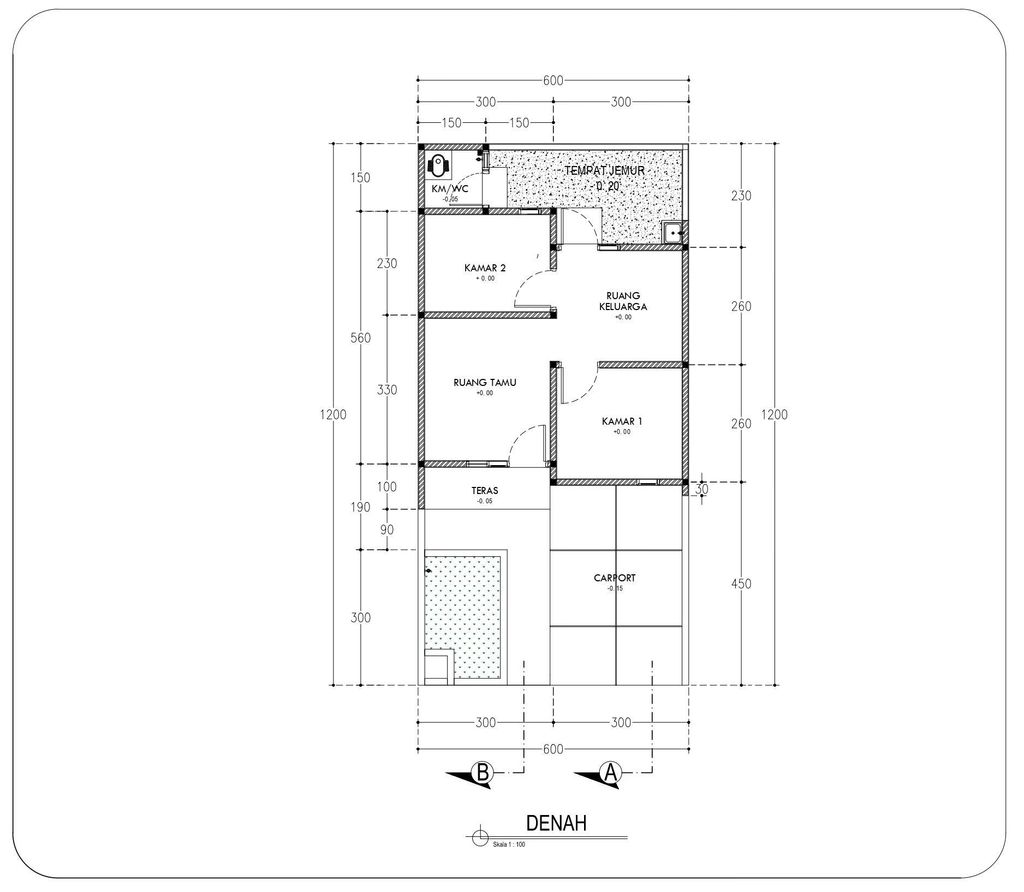 foto denah rumah tipe 36/72 perumahan ALAMONZA PERMAI 2