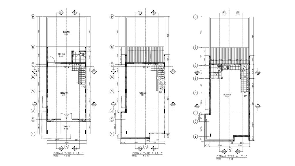 foto denah rumah tipe RUKO EBONI HOOK perumahan Metland Transyogi Cibubur