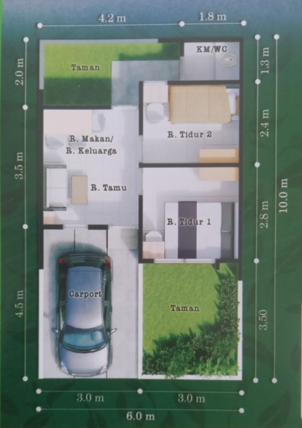 foto denah rumah tipe BIDARA perumahan BUMI INDAH LESTARI BOGOR