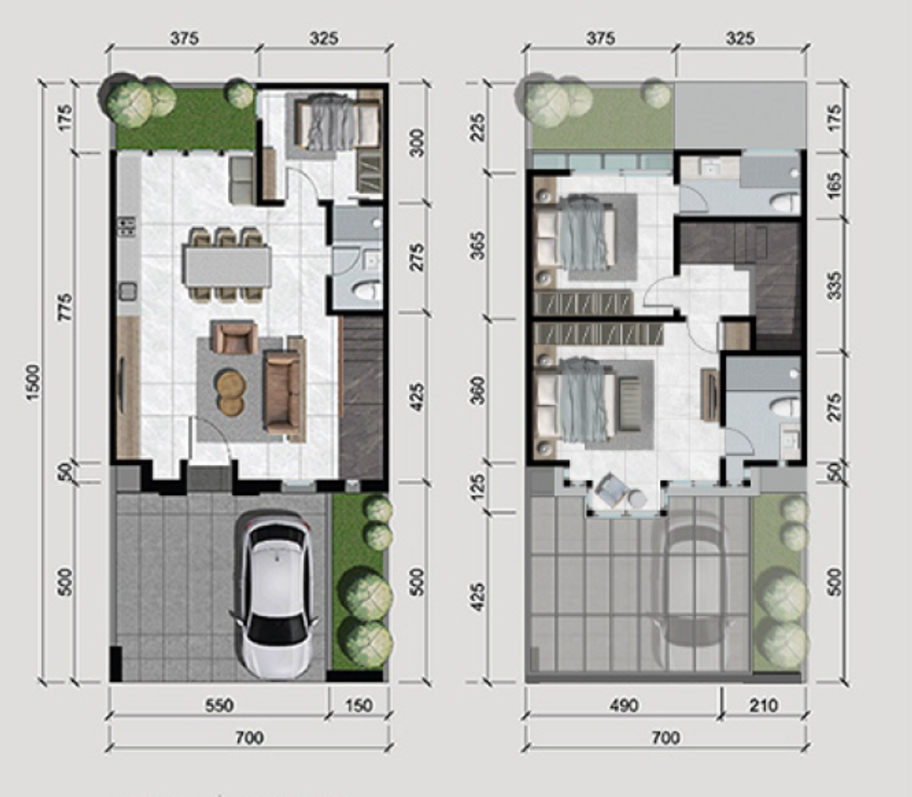 foto denah rumah tipe BUENAVISTA perumahan CITRAGARDEN T2