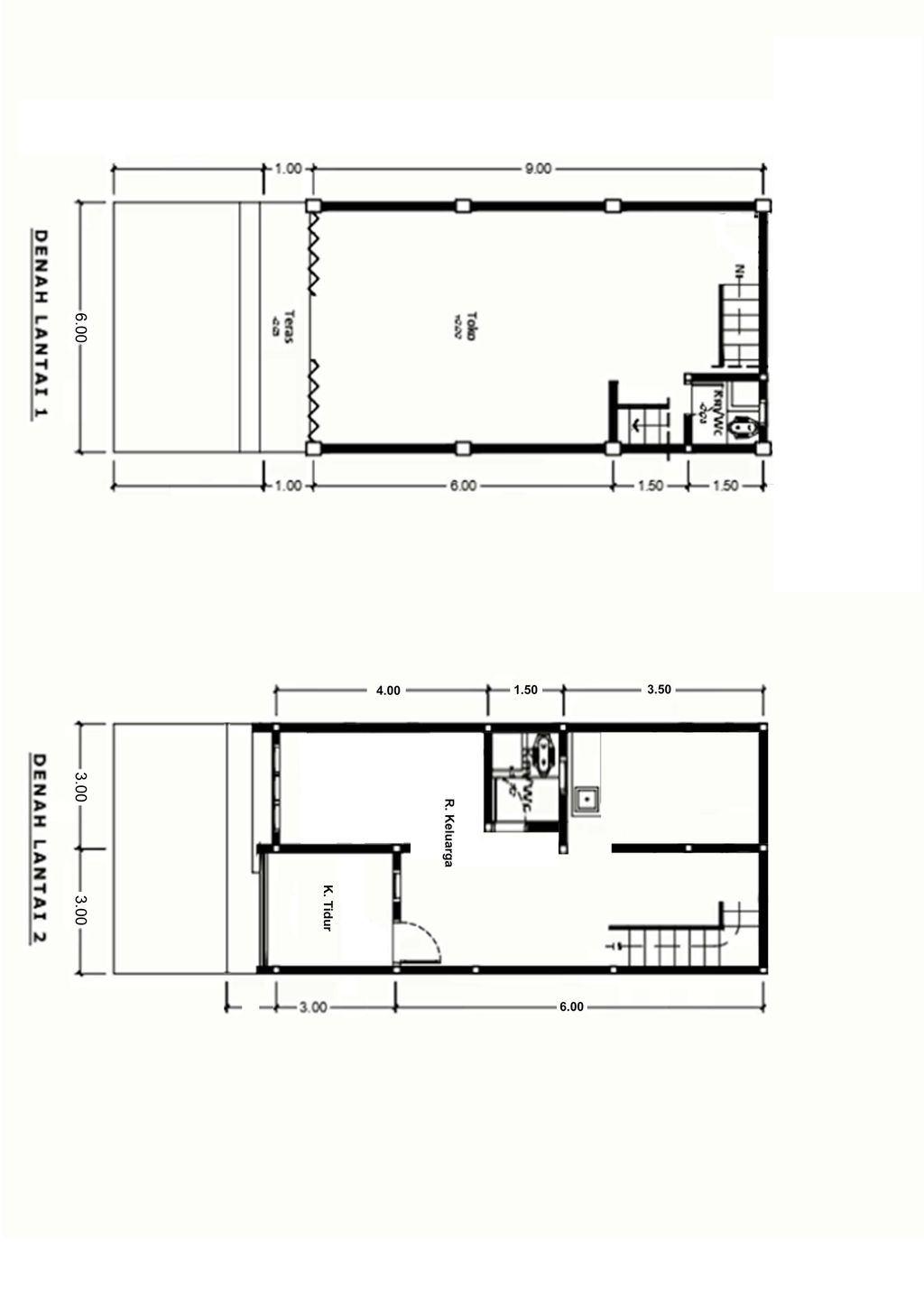 foto denah rumah tipe RUKO perumahan Duta Karang Residence