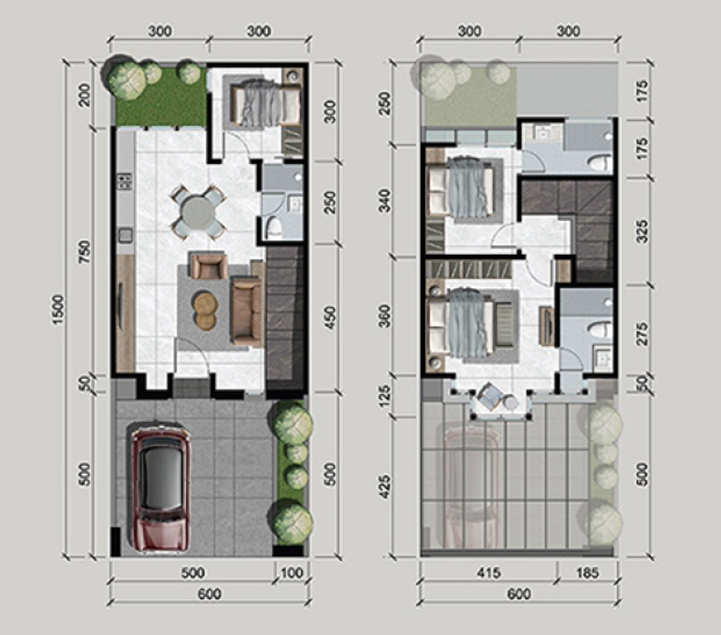 foto denah rumah tipe AMADEUS perumahan CITRAGARDEN T2