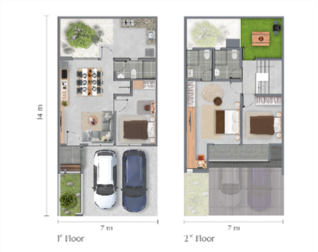 foto denah rumah tipe SUMIRE F.08.01 perumahan MORIZONO