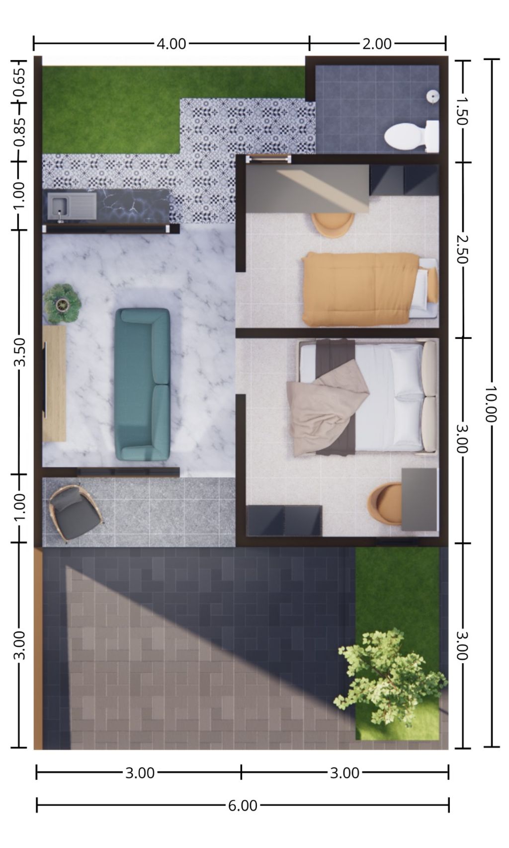 foto denah rumah tipe Home1.2 perumahan HOME1