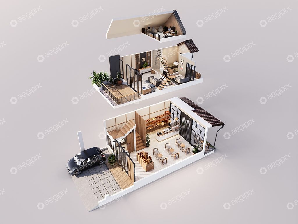foto denah rumah tipe Kaito Dual House Unit GC-03 perumahan Perumahan Shoji Land
