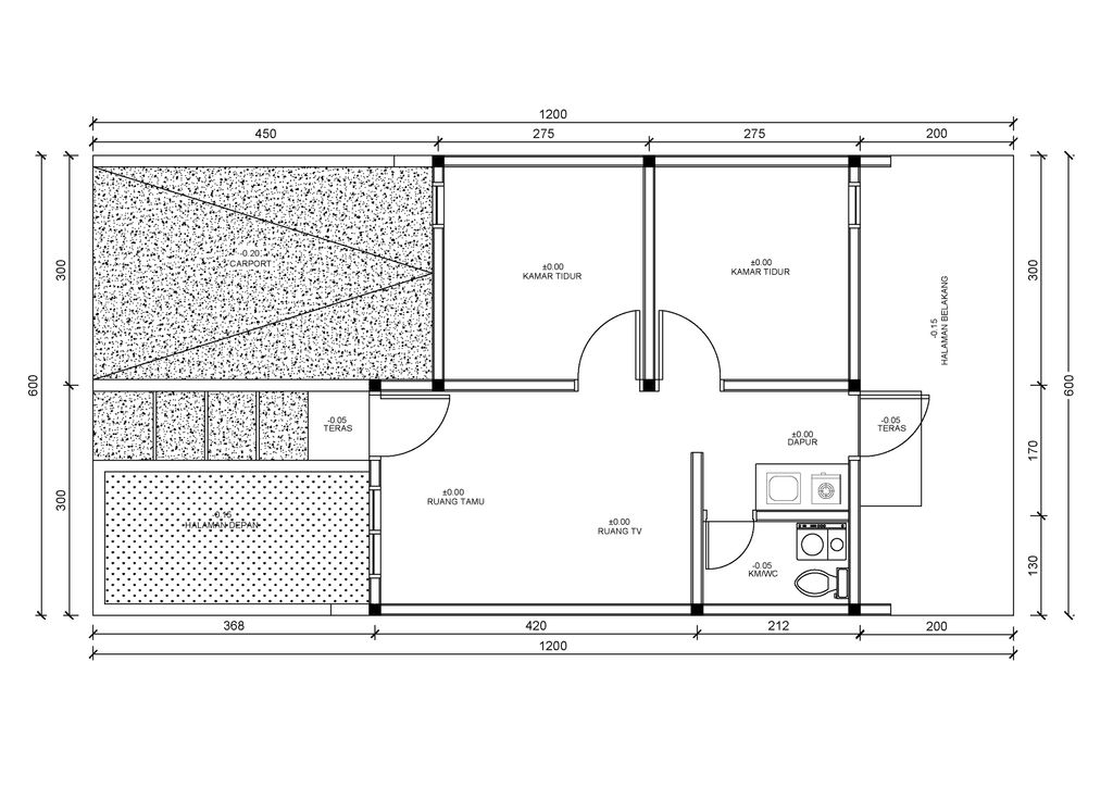 foto denah rumah tipe Subsidi 36/72 perumahan GRIYA LINGGA BUANA