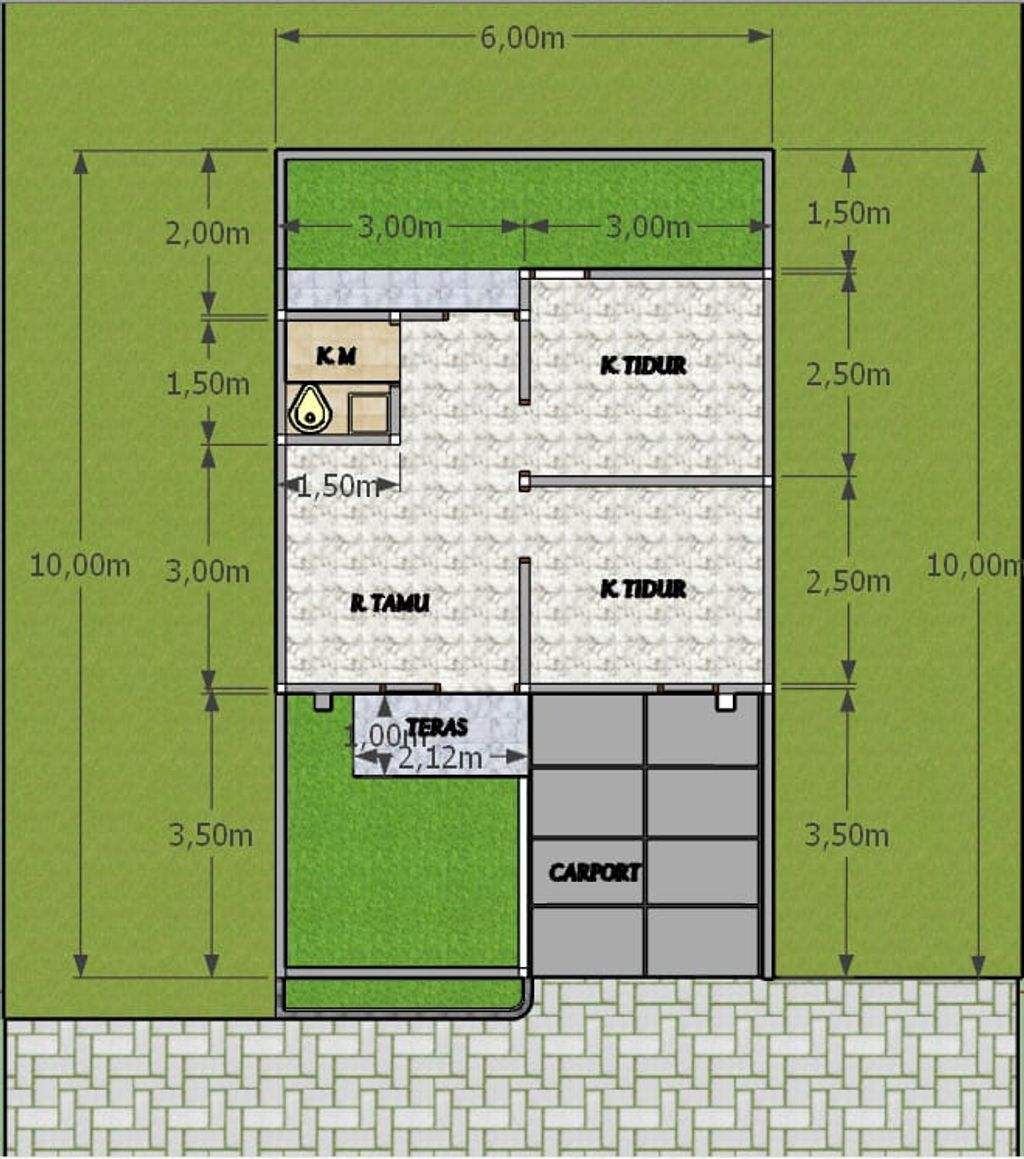 foto denah rumah tipe 30 perumahan GALAXY ROYAL RESIDENCE