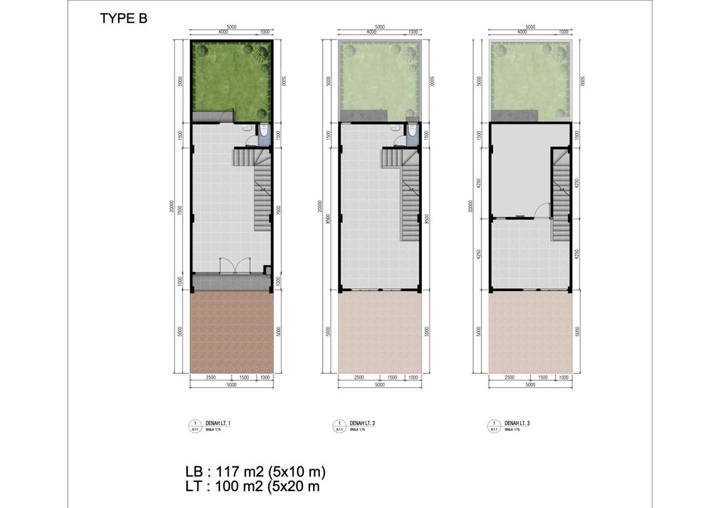 foto denah rumah tipe Americano 117 perumahan Metland Menteng