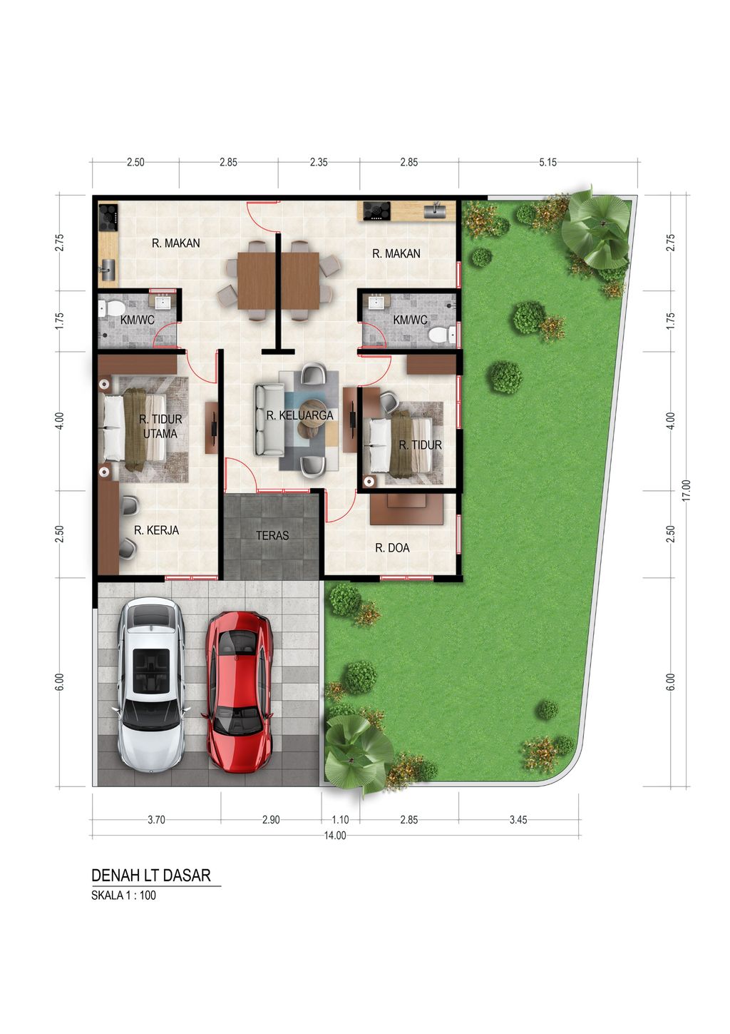 foto denah rumah tipe C perumahan GRAHA KENCANA
