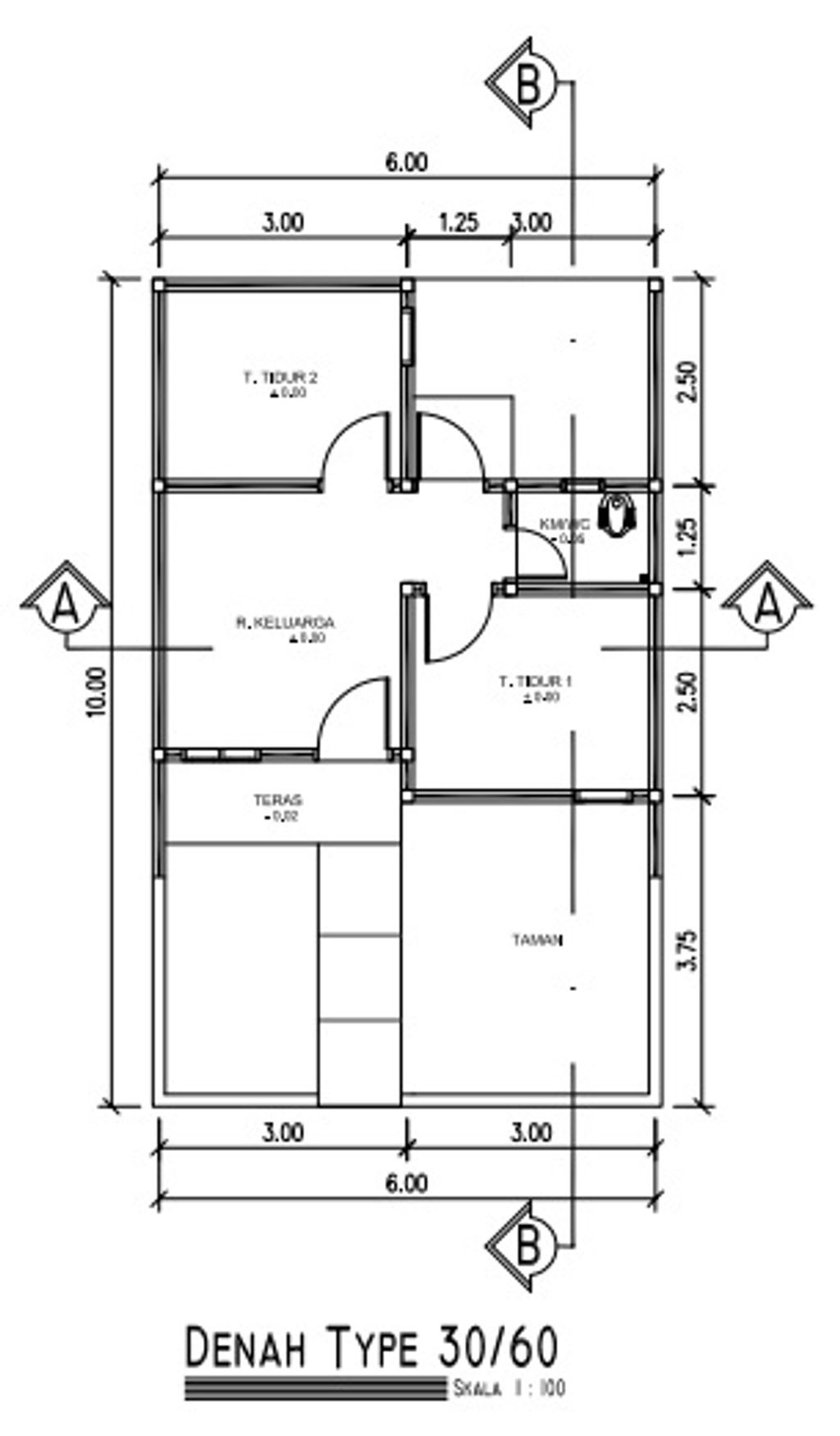 foto denah rumah tipe 30/90 perumahan KIRANA CIBITUNG 2 (TAHAP 1)