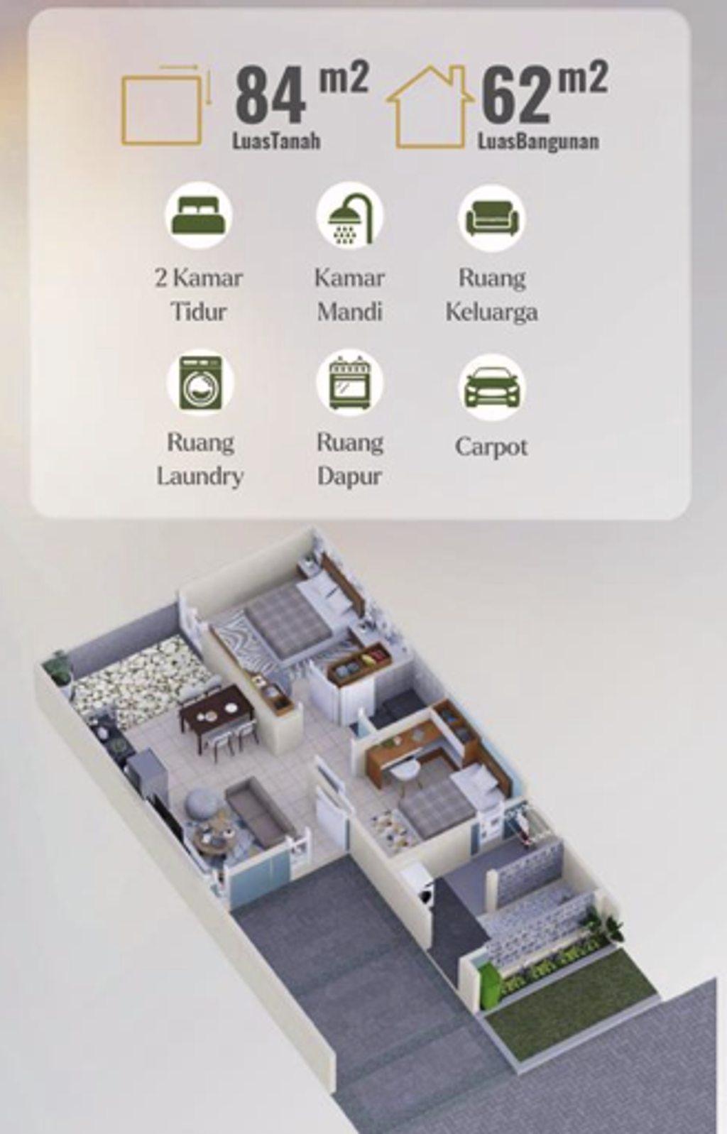 foto denah rumah tipe 62 perumahan GRIYA PESONA ALAM 1