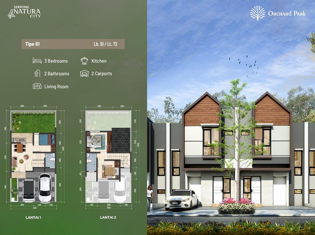 foto denah rumah tipe OR2-003 perumahan SERPONG NATURA CITY TAHAP 2