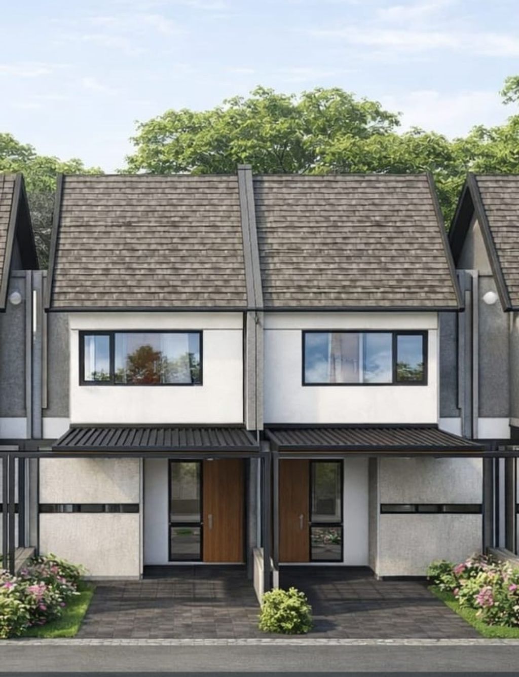 foto tampak rumah tipe 55 perumahan Jatimulya Eco Townhouse 3