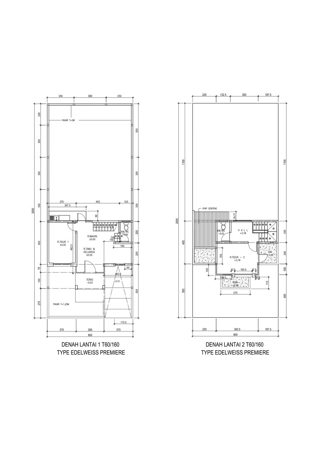 foto denah rumah tipe Edelweiss Premiere perumahan KHAYANGAN RESIDENCE