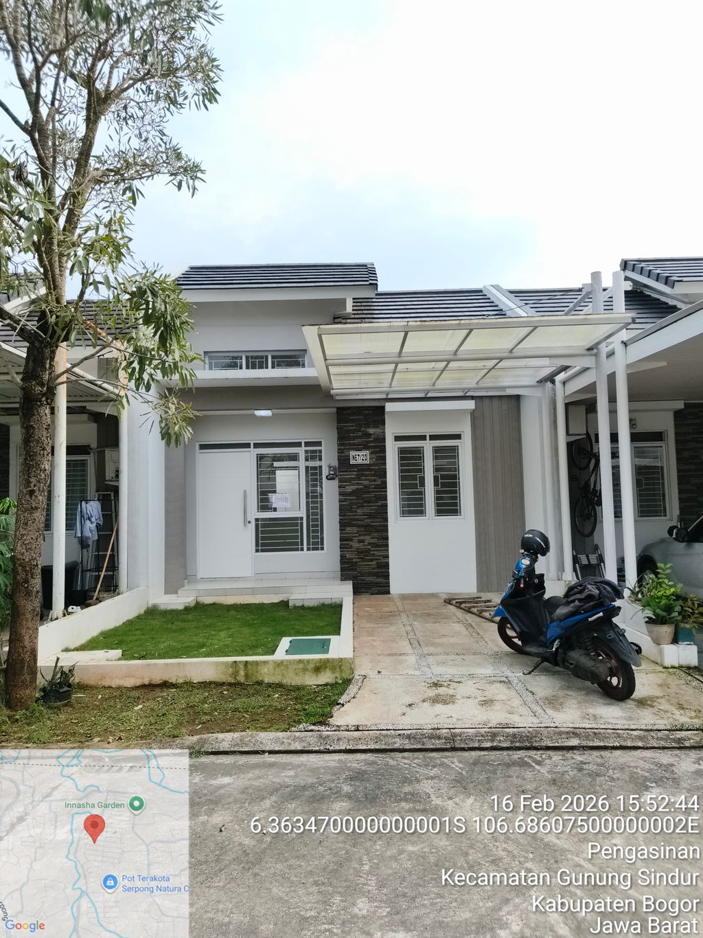 foto tampak rumah tipe NE7-0020 perumahan SERPONG NATURA CITY