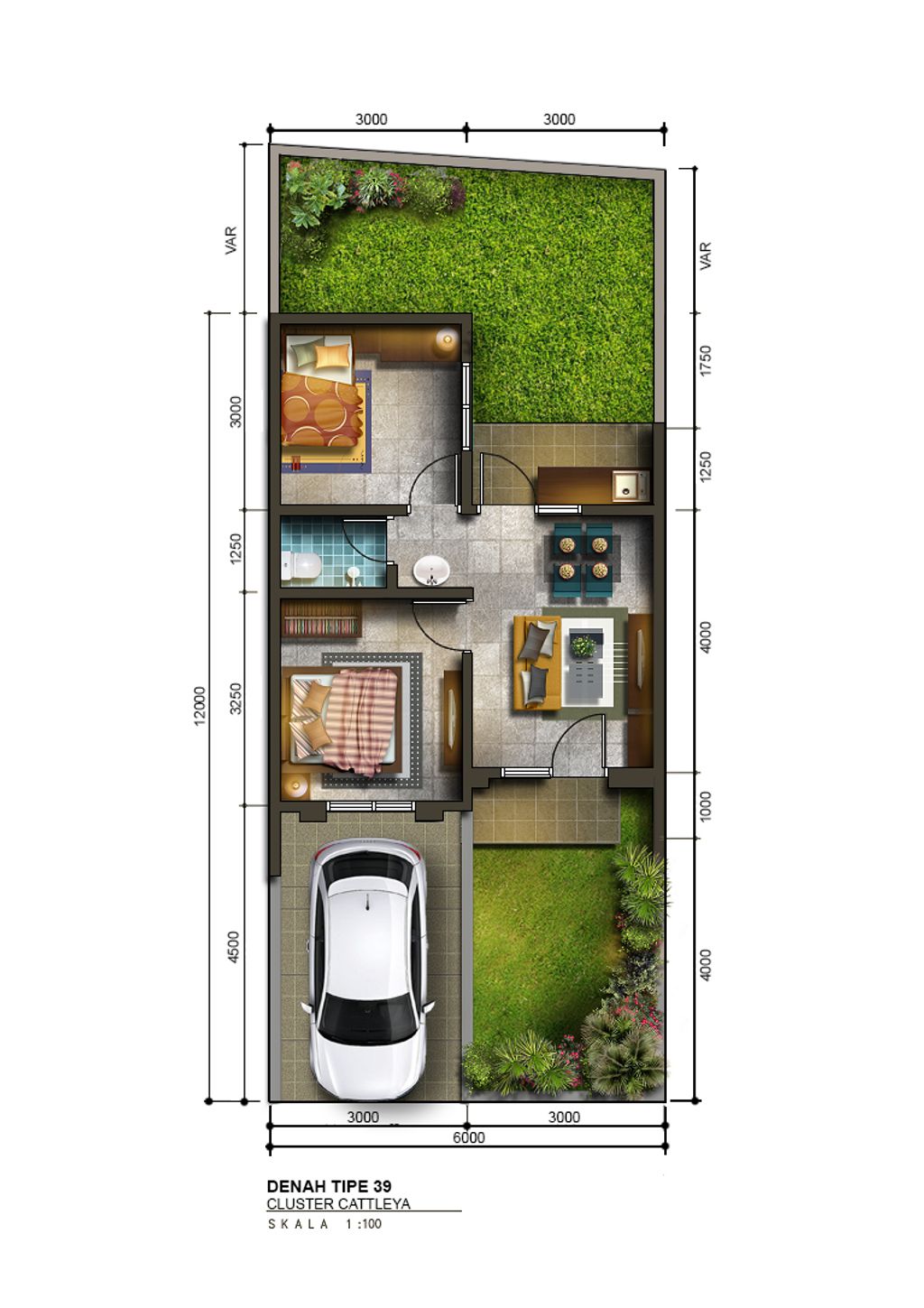 foto denah rumah tipe NC12-0052 perumahan SERPONG NATURA CITY